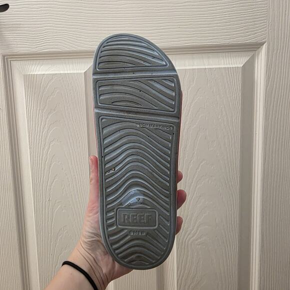 REEF Pink Blue Multicolor Oasis Double Nanna De Jong Beach Slip On Sandals Sz 8 - Picture 7 of 8